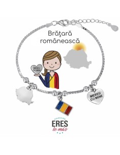 Pulsera Rumania Eres Lo Mas Cadena Veneciana Rodiada Con 3 Colgantes