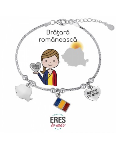 Pulsera Rumania Eres Lo Mas Cadena Veneciana Rodiada Con 3 Colgantes