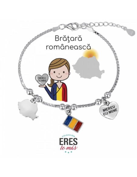Pulsera Rumania Eres Lo Mas Cadena Veneciana Rodiada Con 3 Colgantes