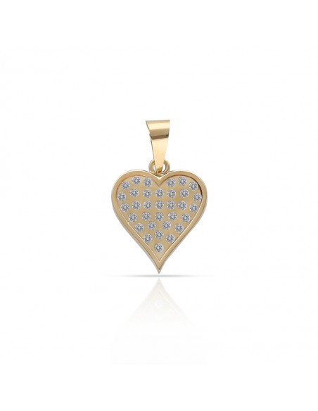 Colgante Corazon Circonitas Oro 1ª Ley 18 Kilates