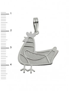 Colgante Laser Gallo Suerte Plata 1ª Ley 925mm