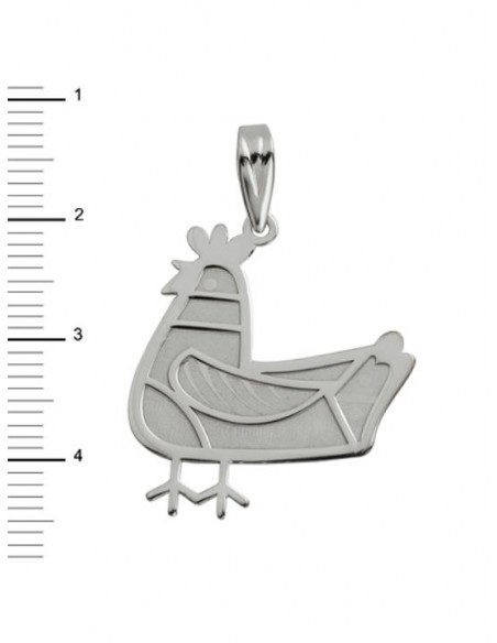 Colgante Laser Gallo Suerte Plata 1ª Ley 925mm