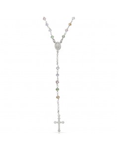 Rosario Piedras Multicolor Plata 1ª Ley 925mm