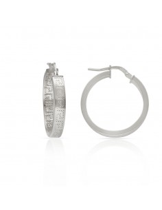 Pendientes Aros Greca Plata 1ª Ley 925mm