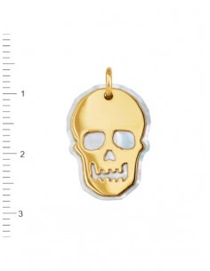 Colgante Calavera Nacar 20mm Oro 1ª Ley 18 Kilates