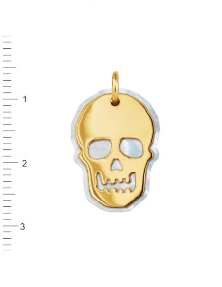 Colgante Calavera Nacar 20mm Oro 1ª Ley 18 Kilates