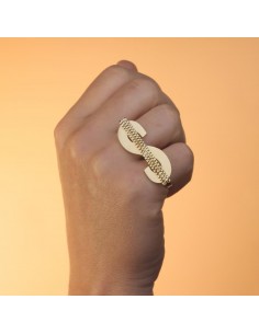 Sello Simbolo Dolar Tallado En Dos Cuerpos 50x17mm Oro 1ª ley 18 Kiates 2