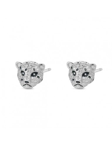 Pendientes Rodiados Pantera Plata 1ª Ley 925mm