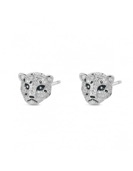 Pendientes Rodiados Pantera Plata 1ª Ley 925mm