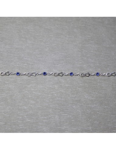 Pulsera Virgen Del Pilar Piedras Azules Plata 1ª Ley 925mm