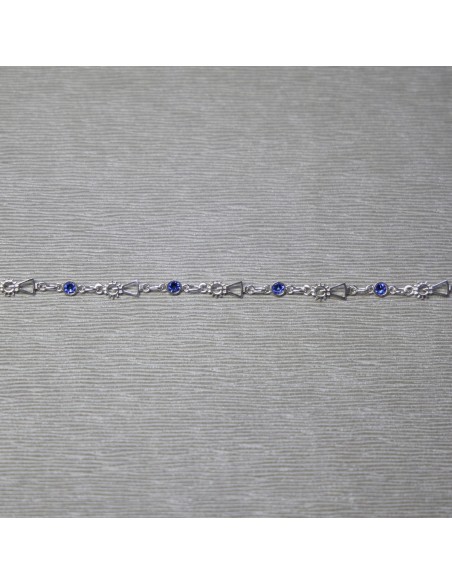 Pulsera Virgen Del Pilar Piedras Azules Plata 1ª Ley 925mm