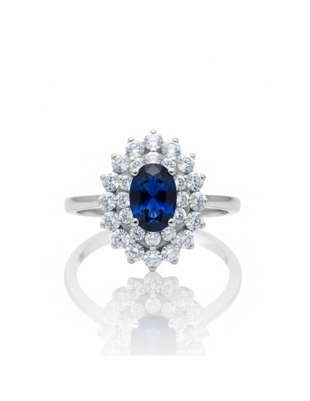 Sortija Brillantes Oro Blanco 1ª Ley 18 Kilates