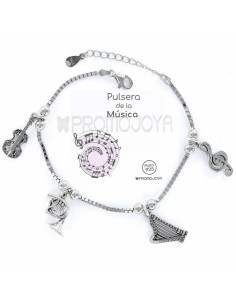 Pulsera Musica Plata Rodiada 1ª Ley 925mm