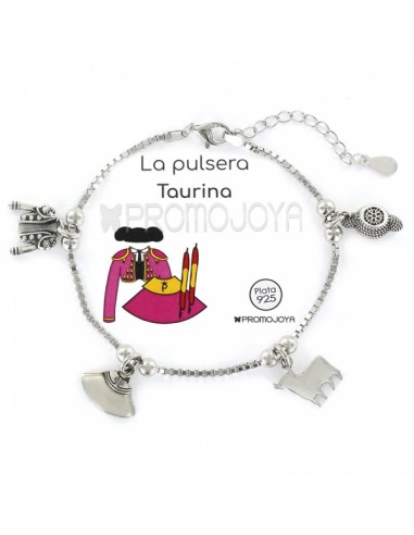 Pulsera Taurina Plata Rodiada 1ª Ley 925mm