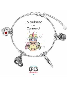 Pulsera Carnaval Plata Rodiada 1ª Ley 925mm