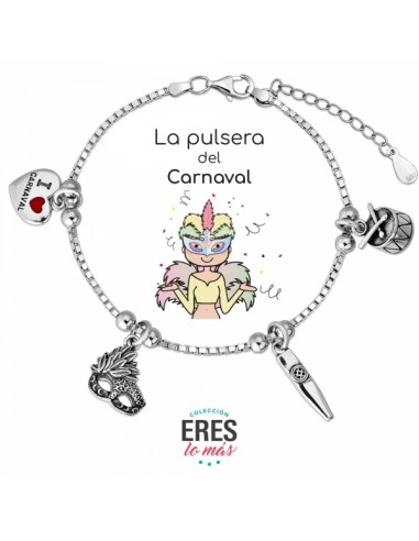 Pulsera Carnaval Plata Rodiada 1ª Ley 925mm
