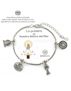 Pulsera Virgen Del Pilar Plata Rodiada 1ª Ley 925mm