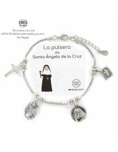 Pulsera Santa Angela Plata Rodiada 1ª Ley 925mm