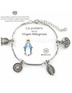 Pulsera Virgen La Milagrosa Plata Rodiada 1ª Ley 925mm
