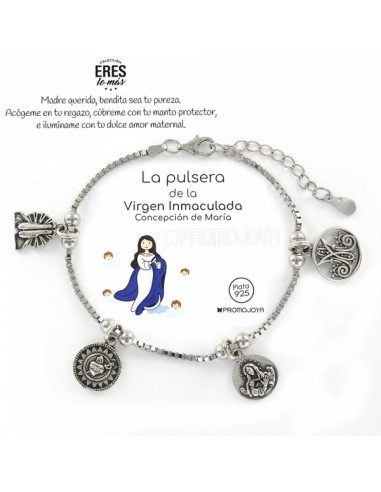 Pulsera Inmaculada Concepcion Plata Rodiada 1ª Ley 925mm