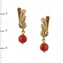 Pendientes Coral Largo Oro 1ª Ley 18 Kilates