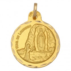 Medalla Virgen de Lourdes Oro 1ª Ley 18 Kilates