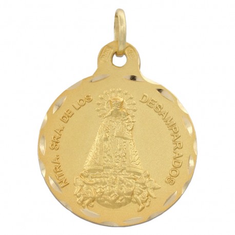 Medalla Virgen de los Desamparados Oro 1ª ley 18 Kilates