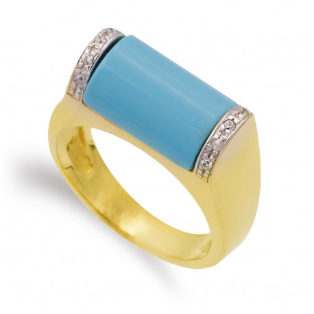 Sortija Bicolor Oro 1ª Ley 18 Kilates