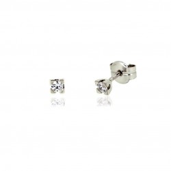 Pendientes Oro Blanco y diamante 0.10 ktes